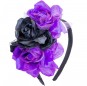 Diadema Catrina con rosas negras y moradas Packaging