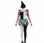 Disfraz de Arlequín Picas multicolor para mujer Espalda