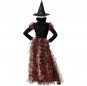Disfraz de Bruja con harapos de colores para mujer Espalda