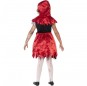 Disfraz de Caperucita roja zombie para niña espalda