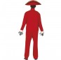 Disfraz de Catrín Mexicano rojo para hombre espalda