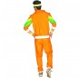 Disfraz de Chándal retro naranja para hombre espalda