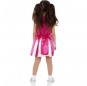 Disfraz de Cheerleader rosa para niña espalda