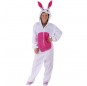 Disfraz de Conejo rosa kigurumi para mujer