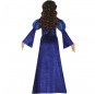 Disfraz de Cortesana medieval azul para niña Espalda