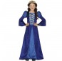 Disfraz de Cortesana medieval azul para niña