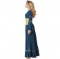 Disfraz de Doncella medieval azul para mujer perfil