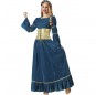 Disfraz de Doncella medieval azul para mujer
