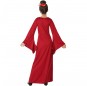 Disfraz de Geisha rojo burdeos para niña espalda