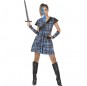 Disfraz de Guerrera escocesa azul para mujer