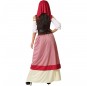 Disfraz de Mesonera medieval rojo para mujer espalda