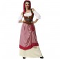 Disfraz de Mesonera medieval rojo para mujer