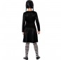 Disfraz de Miércoles Addams negro para niña Espalda