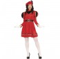 Disfraz de Paje real rojo para mujer