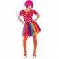 Disfraz de Payasa Tul Multicolor para mujer