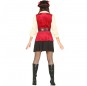 Disfraz de Pirata Calavera Rojo para mujer espalda