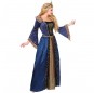 Disfraz de Reina Medieval azul para mujer perfil