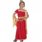 Disfraz de Romana roja y dorada para niña