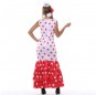 Disfraz de Flamenca Blanca y Roja para mujer espalda