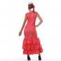 Disfraz de Flamenca Roja a Lunares para mujer espalda
