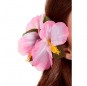 Flor hawaiana rosa de pelo