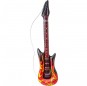 Guitarra hinchable de rockero con llamas packaging