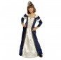 Disfraz de Dama Medieval Azul Lujo