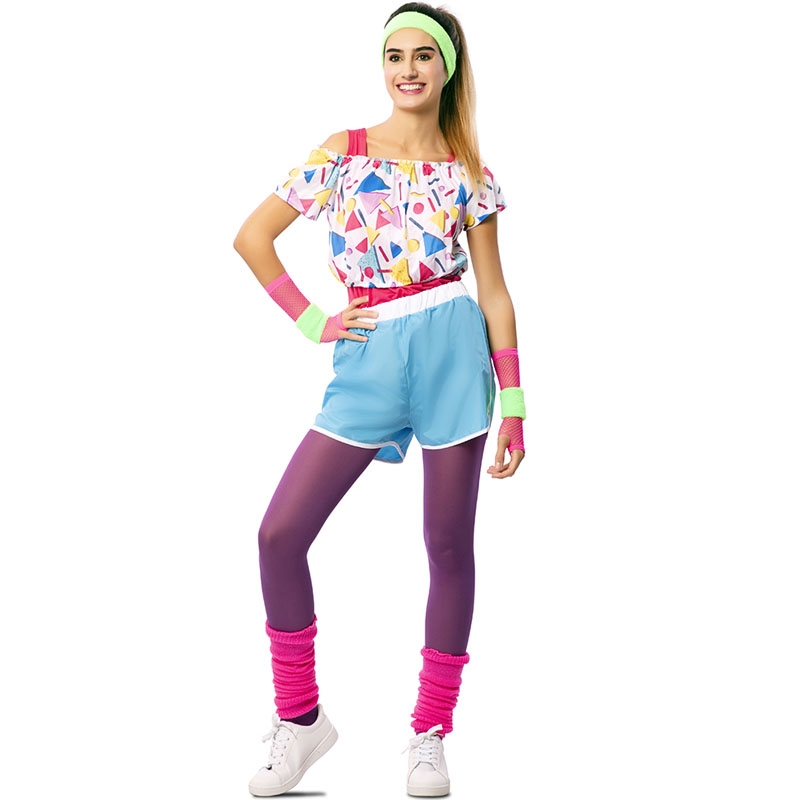 Disfraz Gimnasta Aerobic anos 80 para Mujer Envio en 24h