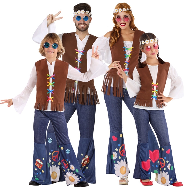 DisfracesJarana Familia de Hippies Sesenteros Comprar disfraces para grupos online