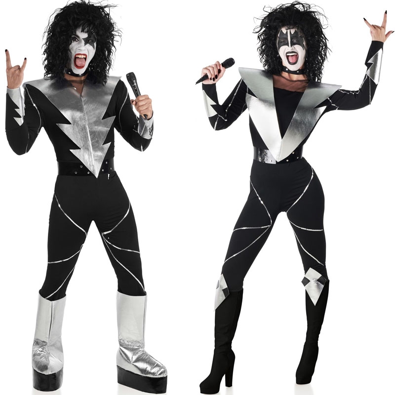 Disfraz de pareja de Rockeros Kiss para adulto