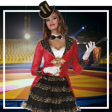 Disfraz de domador de circo rojo y negro para niña por 9,95 €