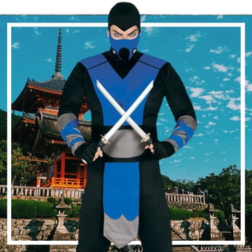 Traje dorado de ninja para hombre 