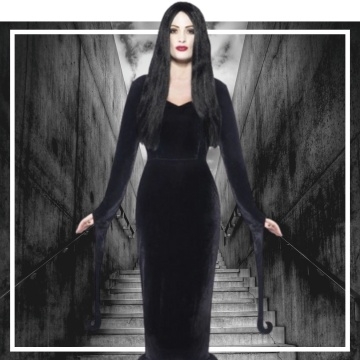 Disfraces de Morticia Addams para niñas y mujeres